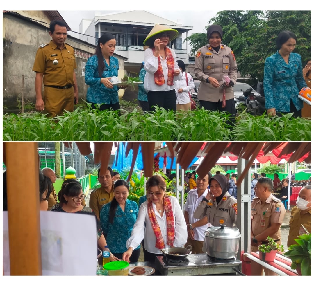 Ketua TP-PKK Manado Kunjungi Kelurahan Paniki II, Turut Panen Sayuran