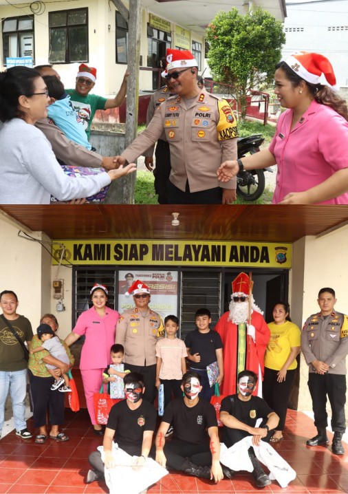 Berbagi Kasih, Polres Tomohon Gelar Safari Santa Claus