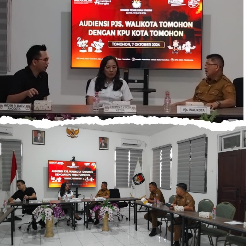 Pjs Wali Kota Tomohon Koordinasi Bersama KPU, Pastikan Kesiapan Pilkada