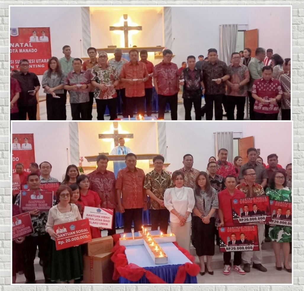 Pemkot-Pemprov Bersatu di Ibadah Safari Natal di GMIM Agape Kelurahan Mahawu
