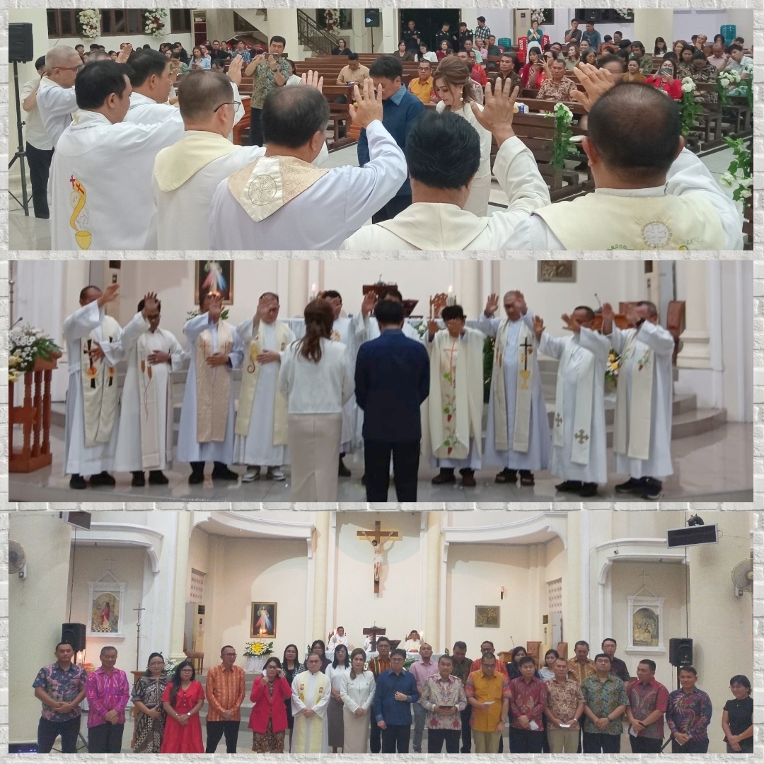 10 Pastor Berkati Walikota dan Istri di Safari Natal Pemkot Manado di Gereja Katolik HKY Karombasan