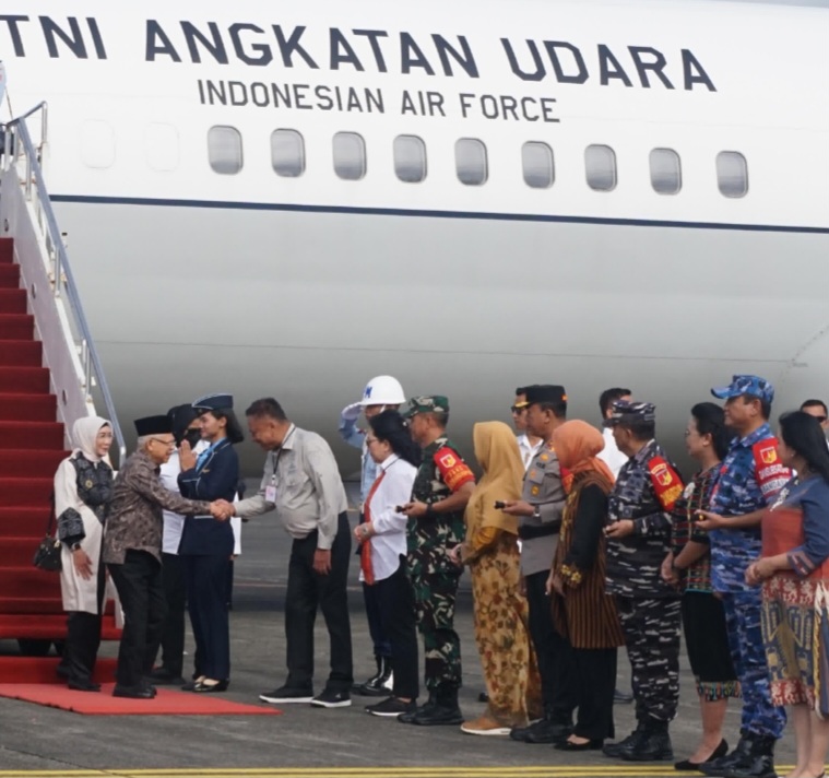 Disambut Gubernur Olly, Wapres Maruf Amin Lakukan Kunker Dua Hari di Sulut