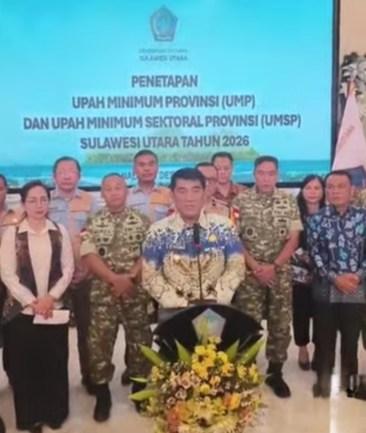 UMP Sulut 2026 Naik, Diumumkan Gubernur Yulius dan Sentuh Rp 4 Juta
