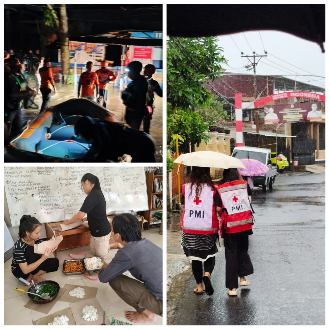 KSR PMI Unsrat Libatkan Tim di Evakuasi Warga Terdampak Banjir di Manado