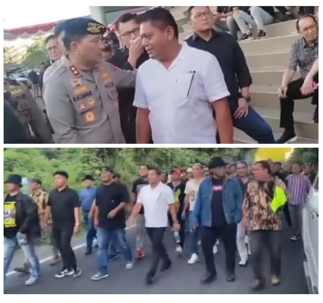 Meykel Damapolii Antar Pesan Damai Saat Sambangi Demo di DPRD Sulut