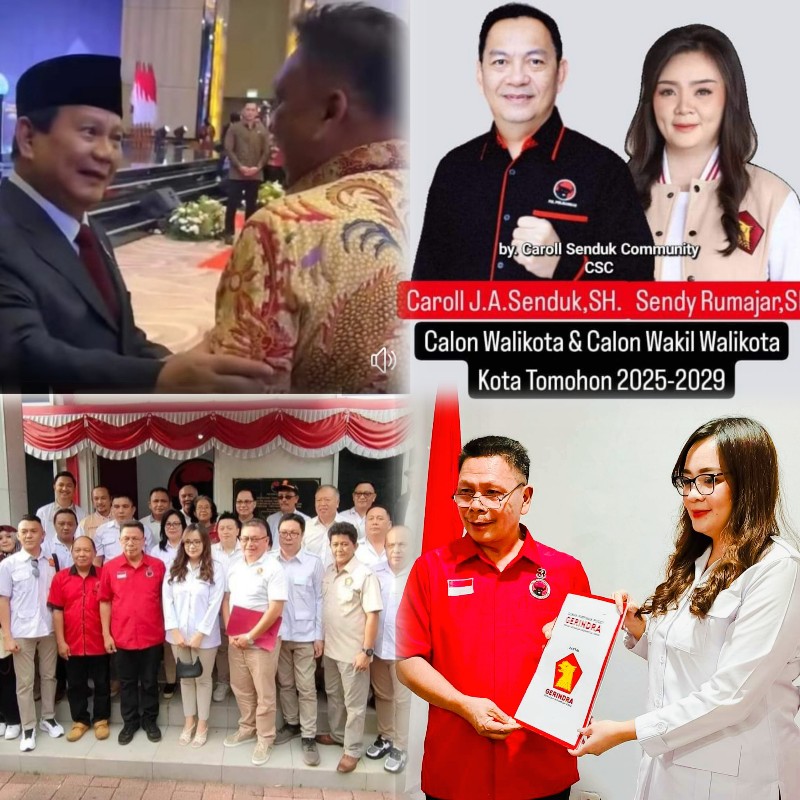 Konstelasi Politik Tomohon Berubah: Gerindra Berlabuh ke PDI Perjuangan, 45.951 Suara Jadi Modal