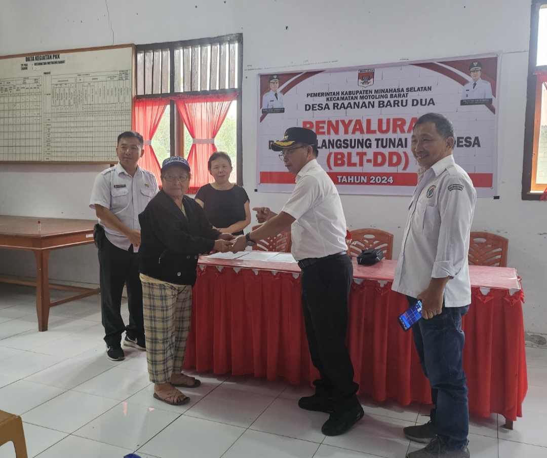 Pemdes Raanan Baru Dua Salurkan BLT-DD Triwulan I dan II Tahun 2024 Untuk 22 KPM