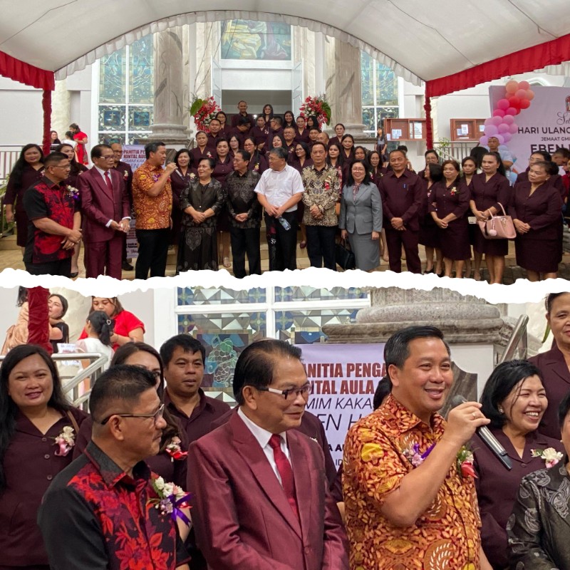 Pjs Walikota Tomohon Hadiri Ibadah Syukur HUT ke-11 Jemaat GMIM Kakaskasen Eben Haezer dan Pisah Sambut Ketua BPMJ