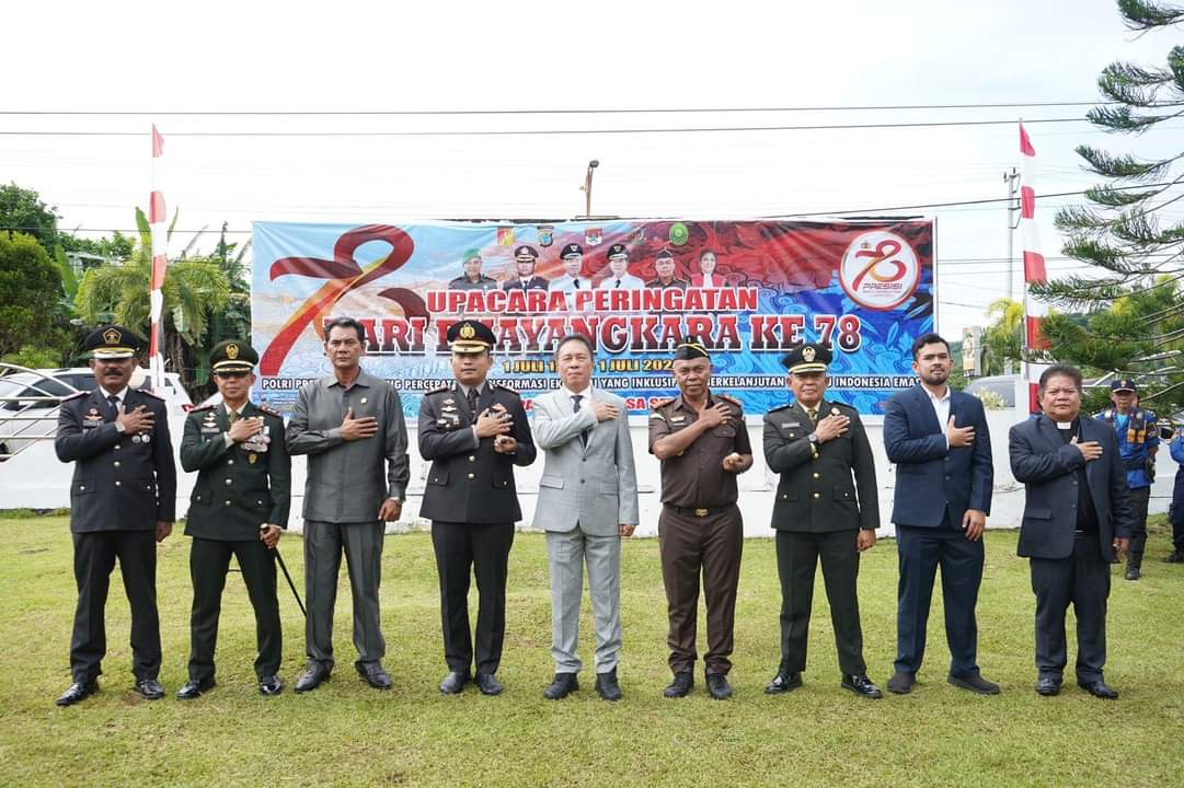 Bupati Minsel Hadiri Upacara Peringatan HUT Bhayangkara ke-78 Tahun