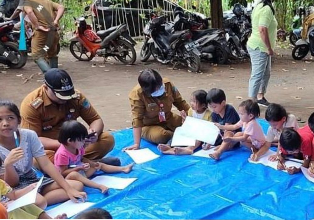 DP3A Minut Gencar Trauma Healing Bagi Anak-anak Pasca Bencana