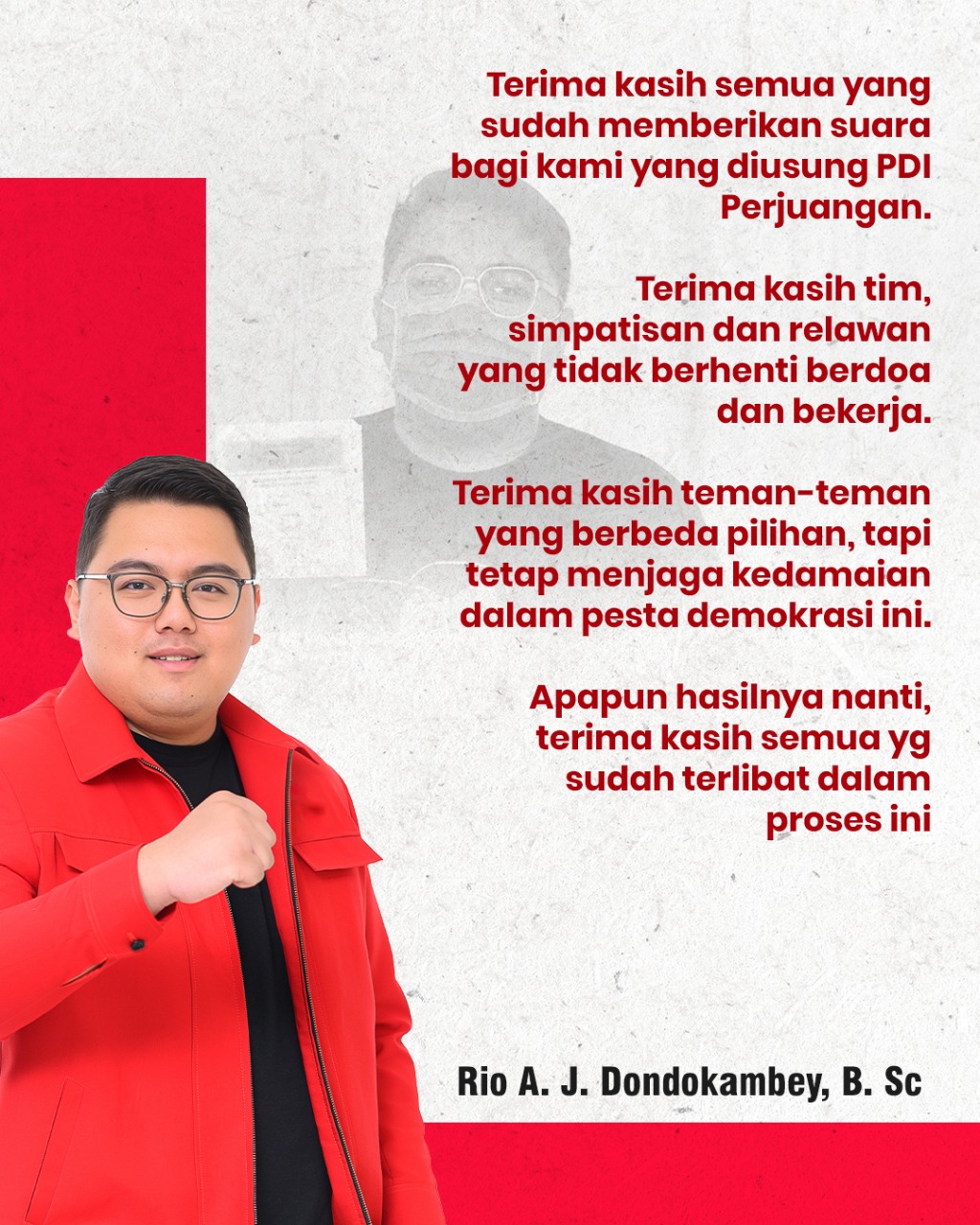  Pemilu Tuntas Dihelat, Rio Dondokambey Hatur Terima Kasih Kepada Warga Sulut