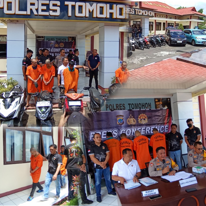 Polres Tomohon Ungkap Kasus Curanmor, 11 Kendaraan Diamankan