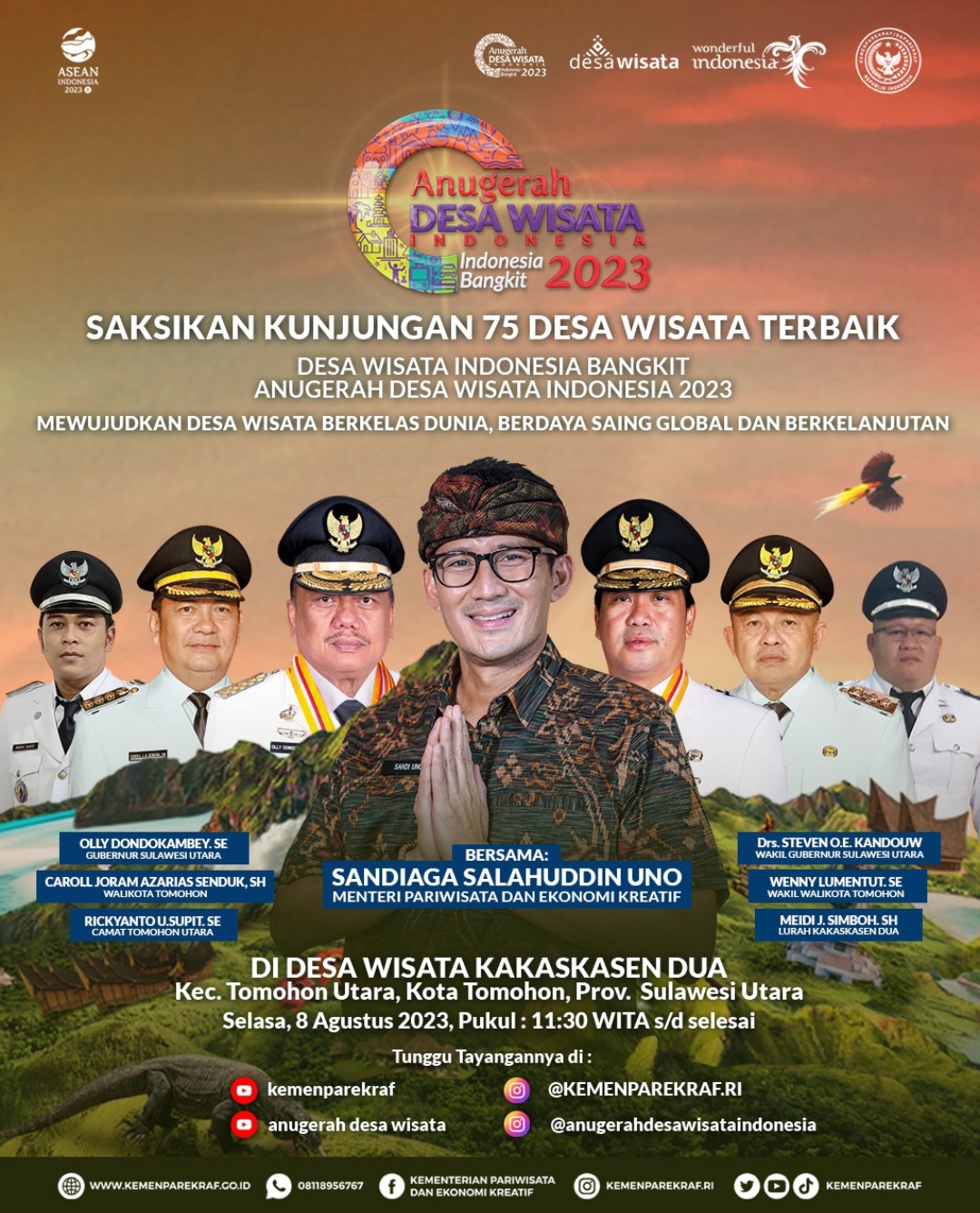 Menparekraf Bakal Sambangi Desa Wisata Kakaskasen Dua