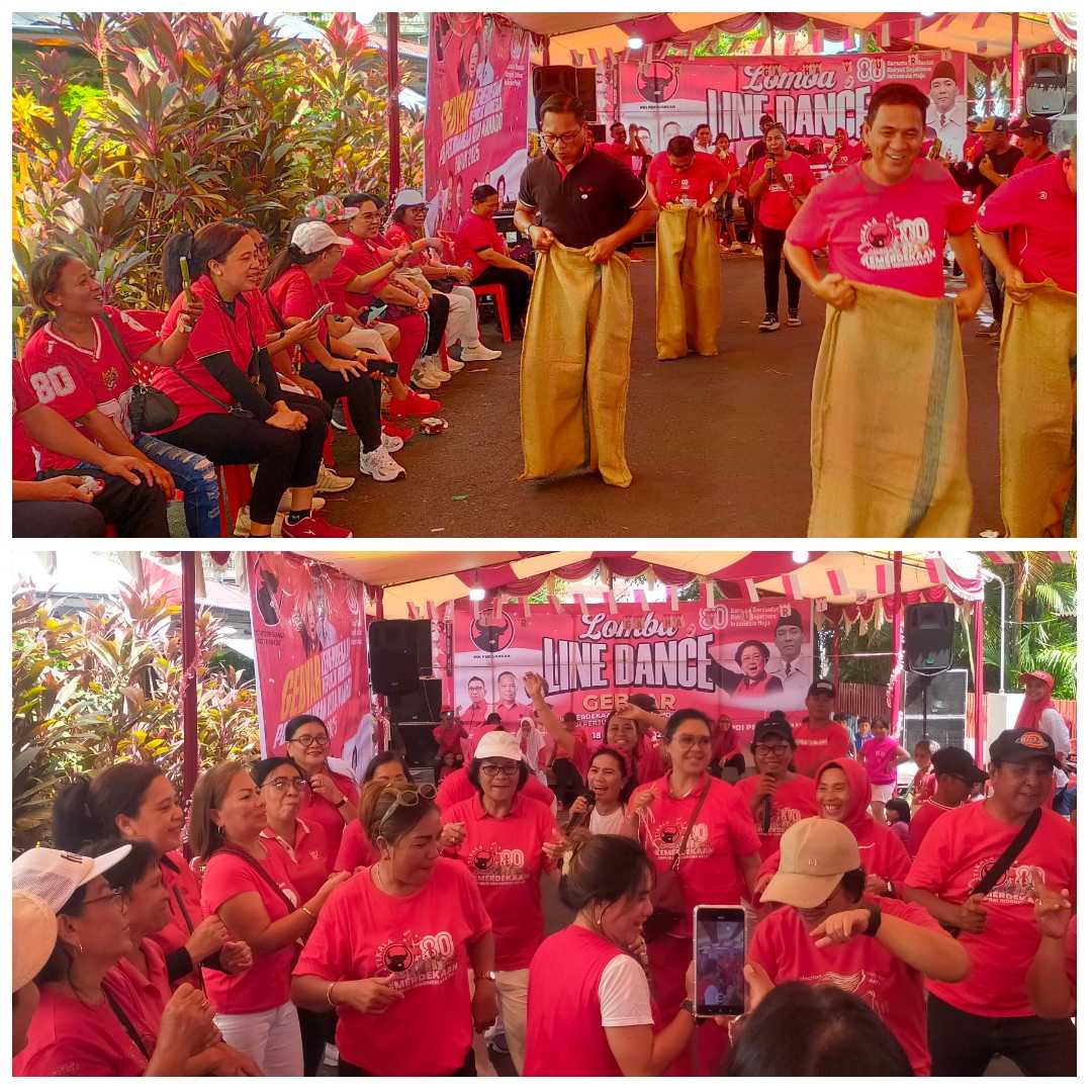 Aaltje Dondokambey Larut Bersama Kader PDI Perjuangan, Semarak HUT RI ke-80