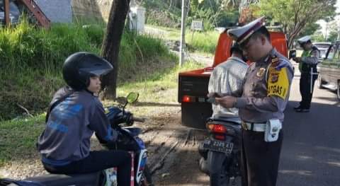 Polres Minsel Razia Knalpot Bising