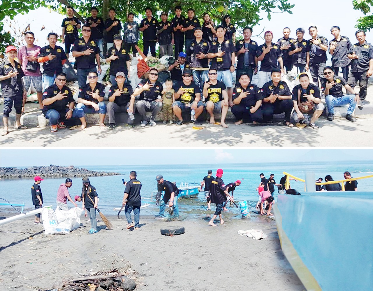 MI Manado Sapu Bersih Sampah di Pesisir Pantai Karang Ria
