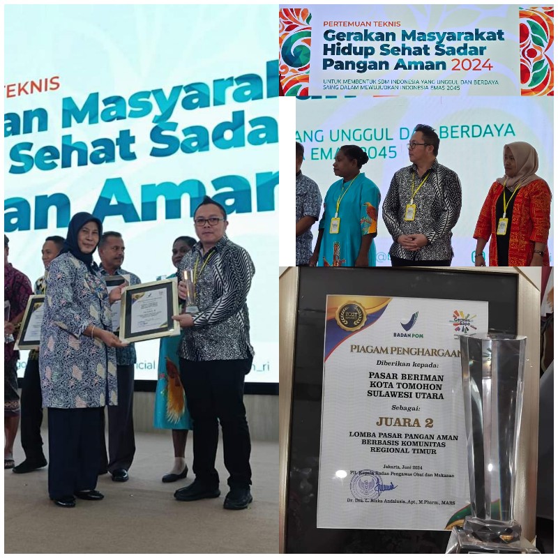 Pasar Ekstrem Tomohon Raih Juara Dua Lomba Pasar Pangan Aman Berbasis Komunitas Regional Timur
