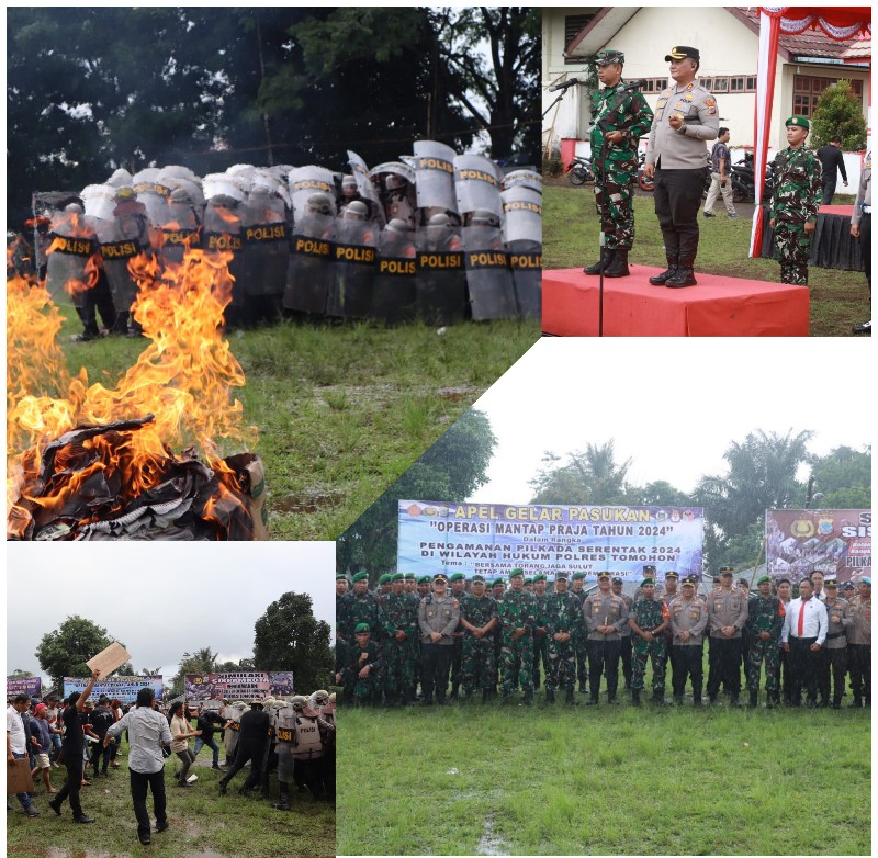 Gelar Apel Mantap Praja Samrat 2024, TNI-Polri Siap Amankan  Pilkada Tomohon