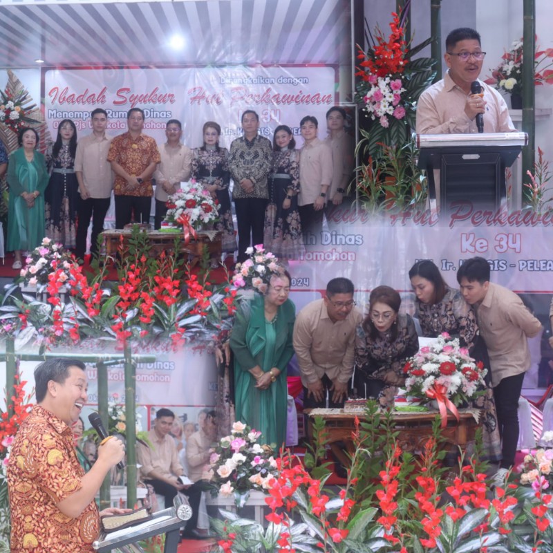 Syukuran Penempatan Rudis dan HUT Pernikahan ke-34 Keluarga Kaligis-Pelealu Berlangsung Khidmat