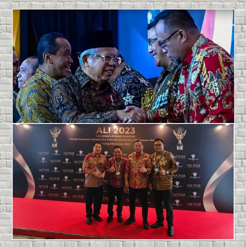 Wawali Manado Terima dan Bawa Pulang Anugerah Layanan Investasi 2023 