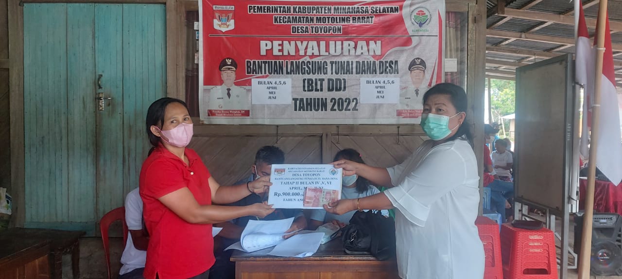 Pemdes Toyopon Salurkan BLT-DD Tahap Kedua Kepada 93 KPM
