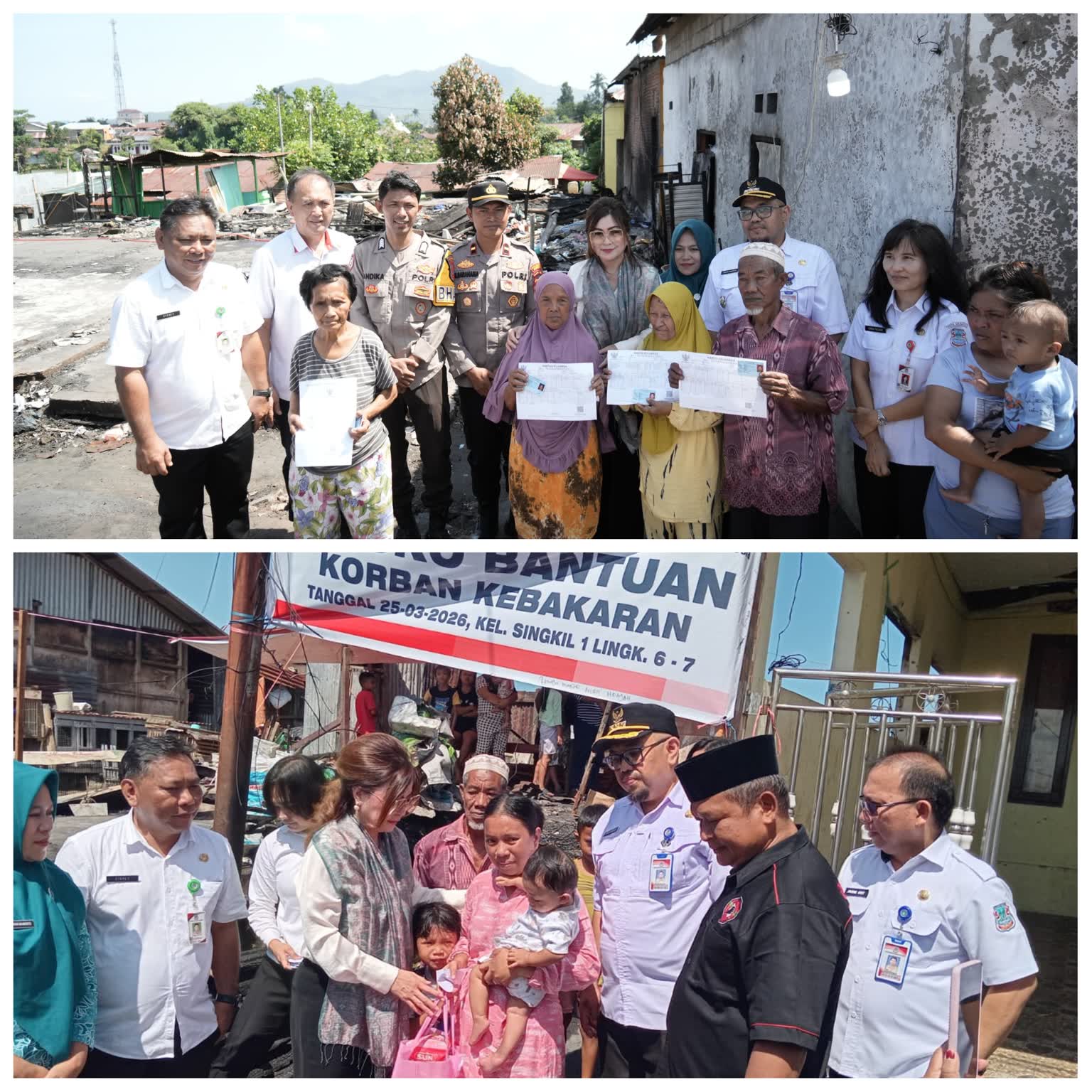 Ketua PKK Manado IGP Sambangi Warga Terdampak Kebakaran dan Salurkan Bantuan di Singkil