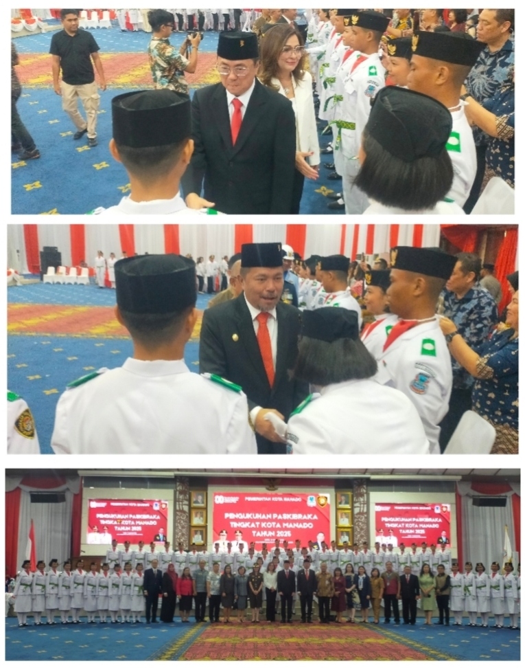 Walikota Kukuhkan Paskibraka Manado, Faturahman Amir-Gracella Rumokoy Terpilih “Lurah dan Lurih”..Ini Daftar Nama Mereka