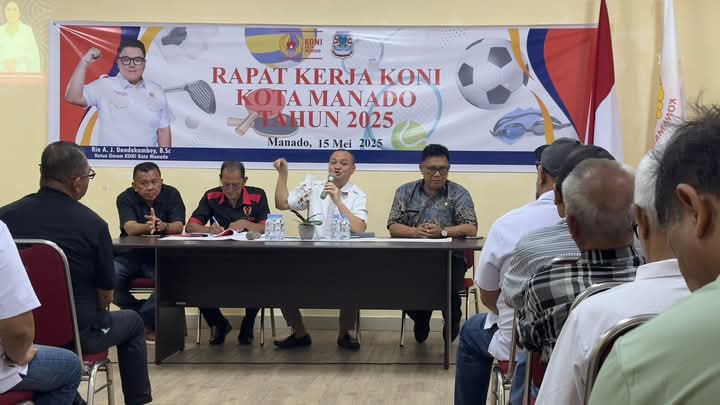 Reza Rumambi Pimpin Raker KONI Manado, Tim Penjaringan dan Seleksi Ketua Baru Ditetapkan 
