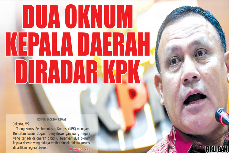 DUA OKNUM KEPALA DAERAH DIRADAR KPK