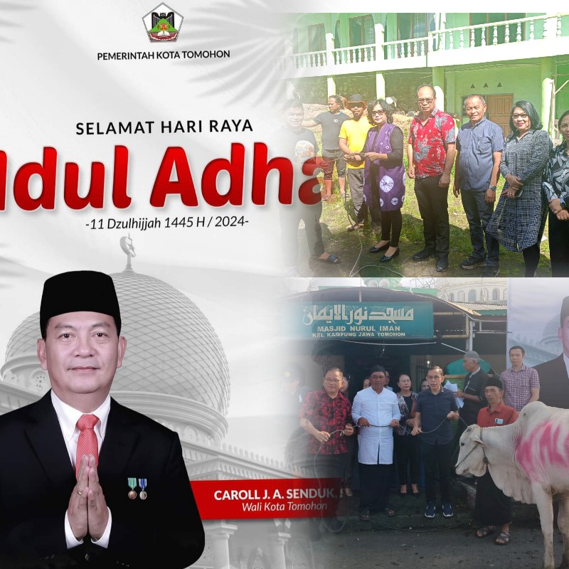 Perayaan Idul Adha 1445 H di Kota Tomohon, Walikota CS: Berkurban Dengan Penuh Keikhlasan