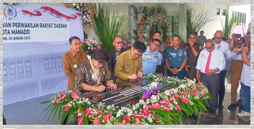Walikota A Angouw Resmikan Gedung DPRD Manado, Ketua Dewan A Dondokambey Lantunkan Pantun