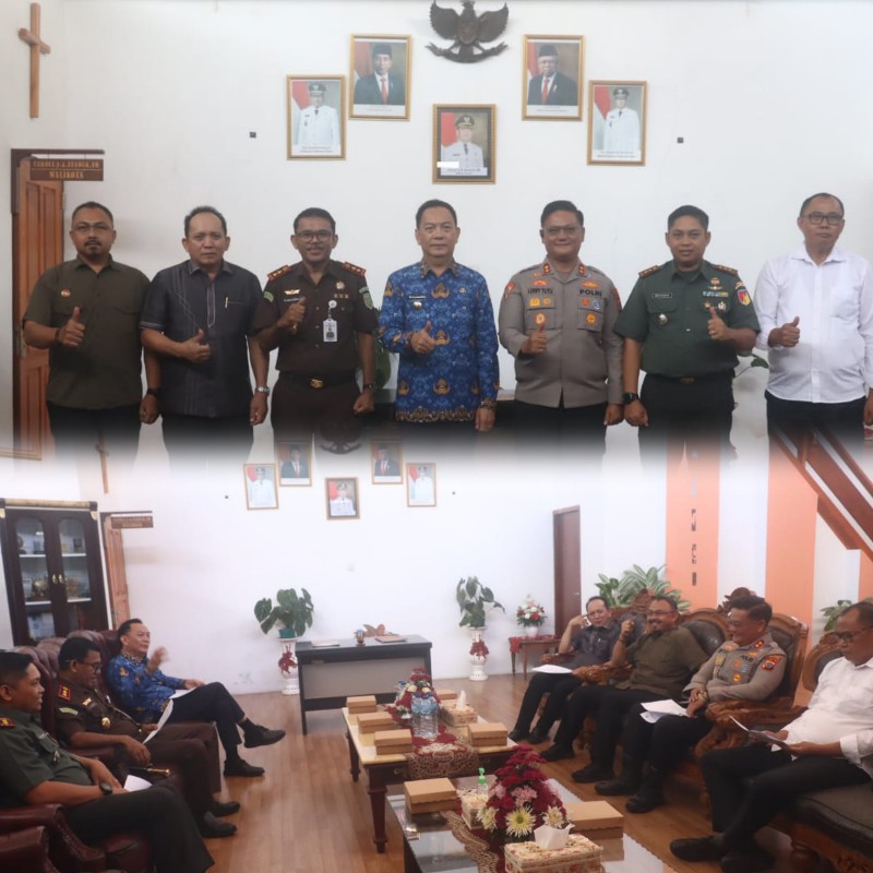 Walikota Caroll Pimpin Rapat Forkopimda dan Teken NPHD untuk Pengamanan Pilkada 2024
