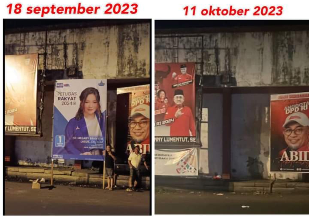 Baliho Miliknya Dicabut, Hillary Lasut Buka Suara 