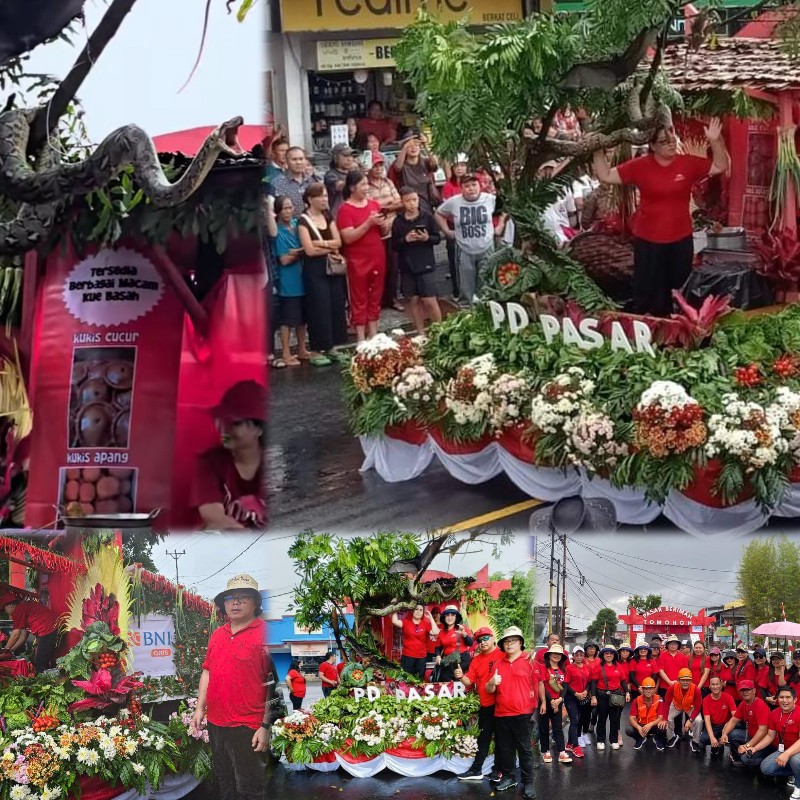 PD Pasar Tomohon Tampilkan Pasar Ekstrim di Pawai Pembangunan HUT RI ke-79