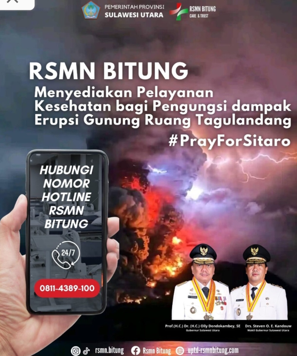 RS Manembo-nembo Bitung Layani Khusus Korban Bencana Erupsi Gunung Ruang Tagulandang