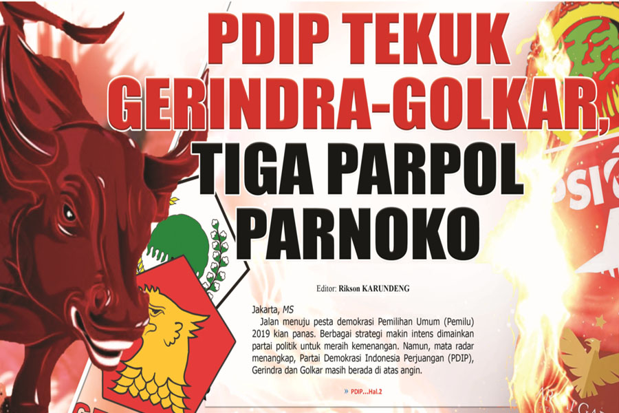 PDIP TEKUK GERINDRA-GOLKAR, TIGA PARPOL PARNOKO