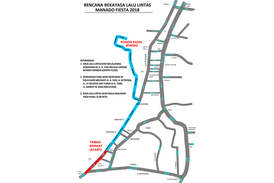 Manado Fiesta 2018, Arus Lalin Direkayasa