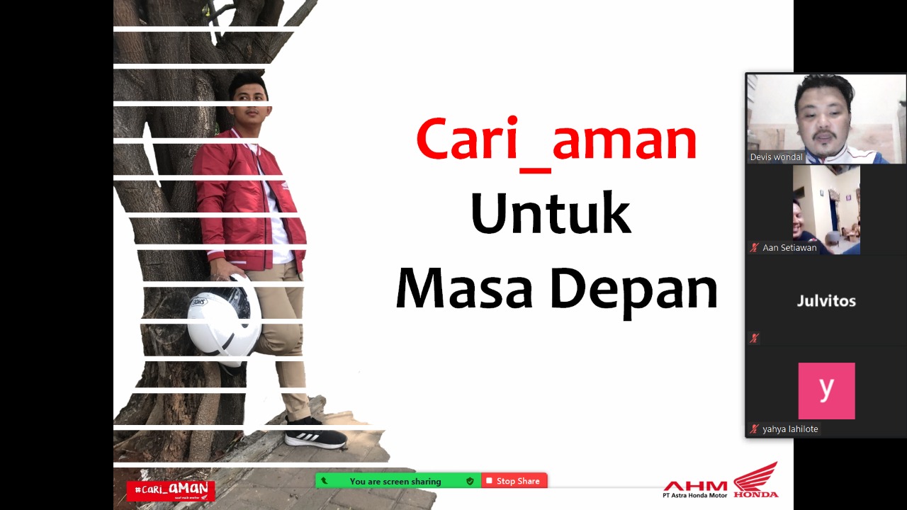 DAW Adakan Ngobrol Online Seputar Komunitas dan Sosialisasi Keselamatan Berkendara  Bagi Komunitas Honda