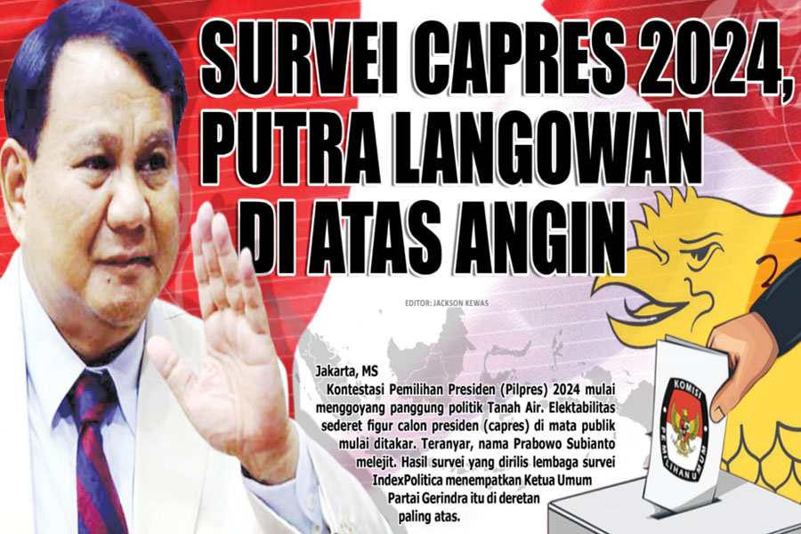 SURVEI CAPRES 2024, PUTRA LANGOWAN DI ATAS ANGIN