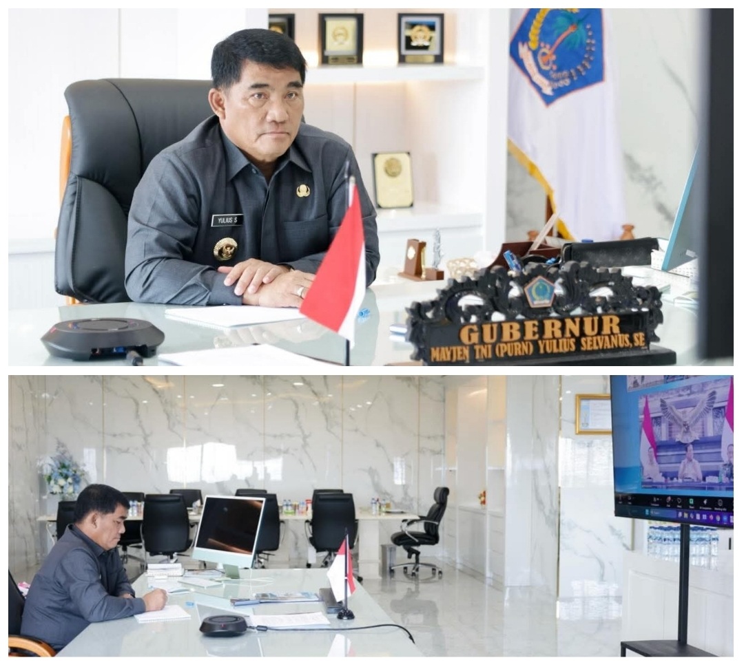 Dipimpin Presiden Prabowo, Gubernur Yulius Rapat Virtual Percepatan Pembangunan Koperasi Desa Merah Putih