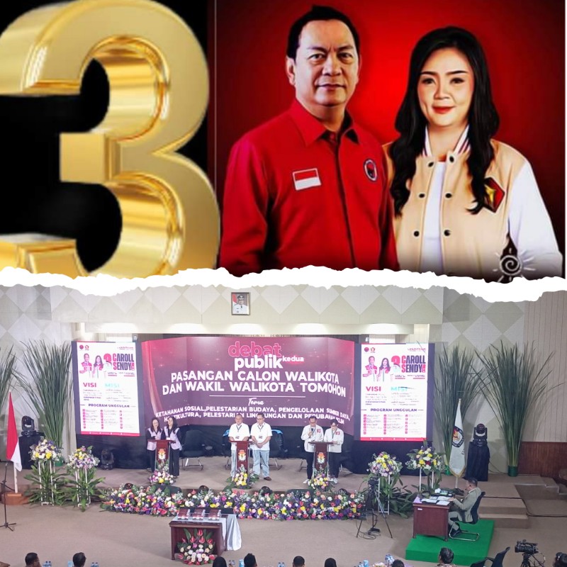 Caroll-Sendy Tekankan Tiga Komitmen Utama dalam Debat Publik Kedua Pilkada Tomohon