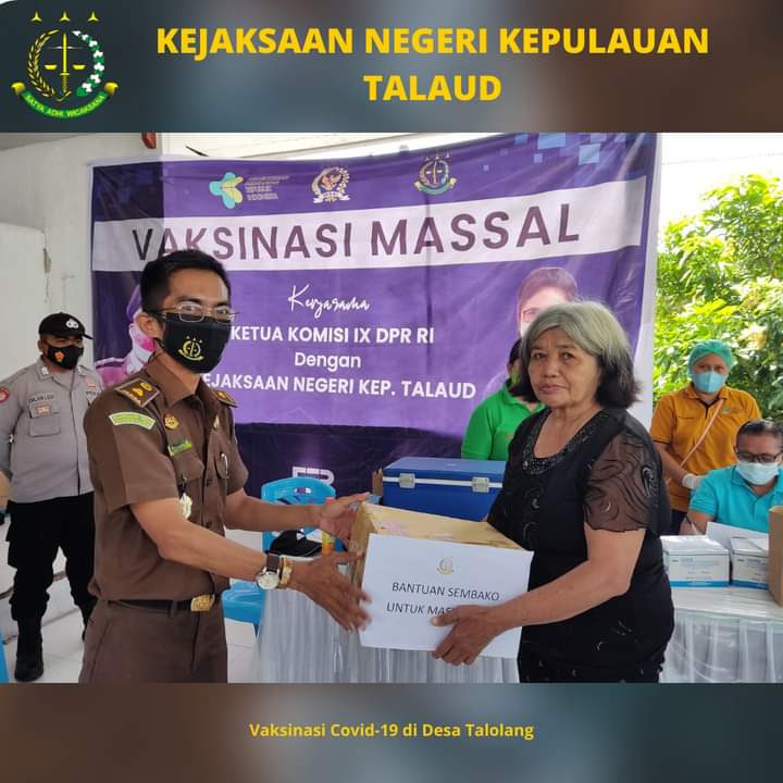 Kejari Talaud Gelar Vaksinasi Massal di Kecamatan Lirung