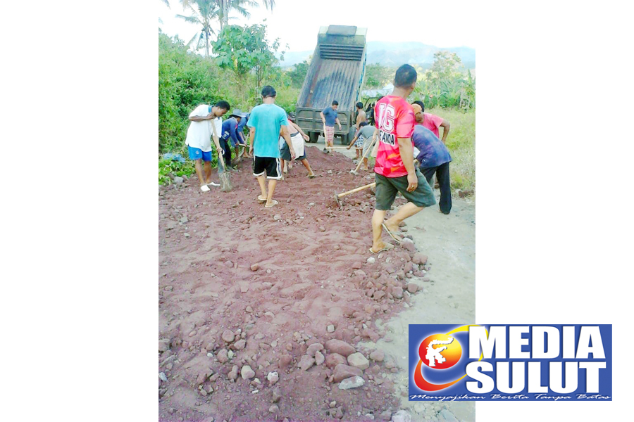Bantu Pengerasan Jalan, Warga  Wori Apresiasi Joune Ganda