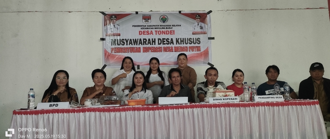 Pemdes Tondei Gelar Musyawarah Pembentukan Koperasi Merah putih