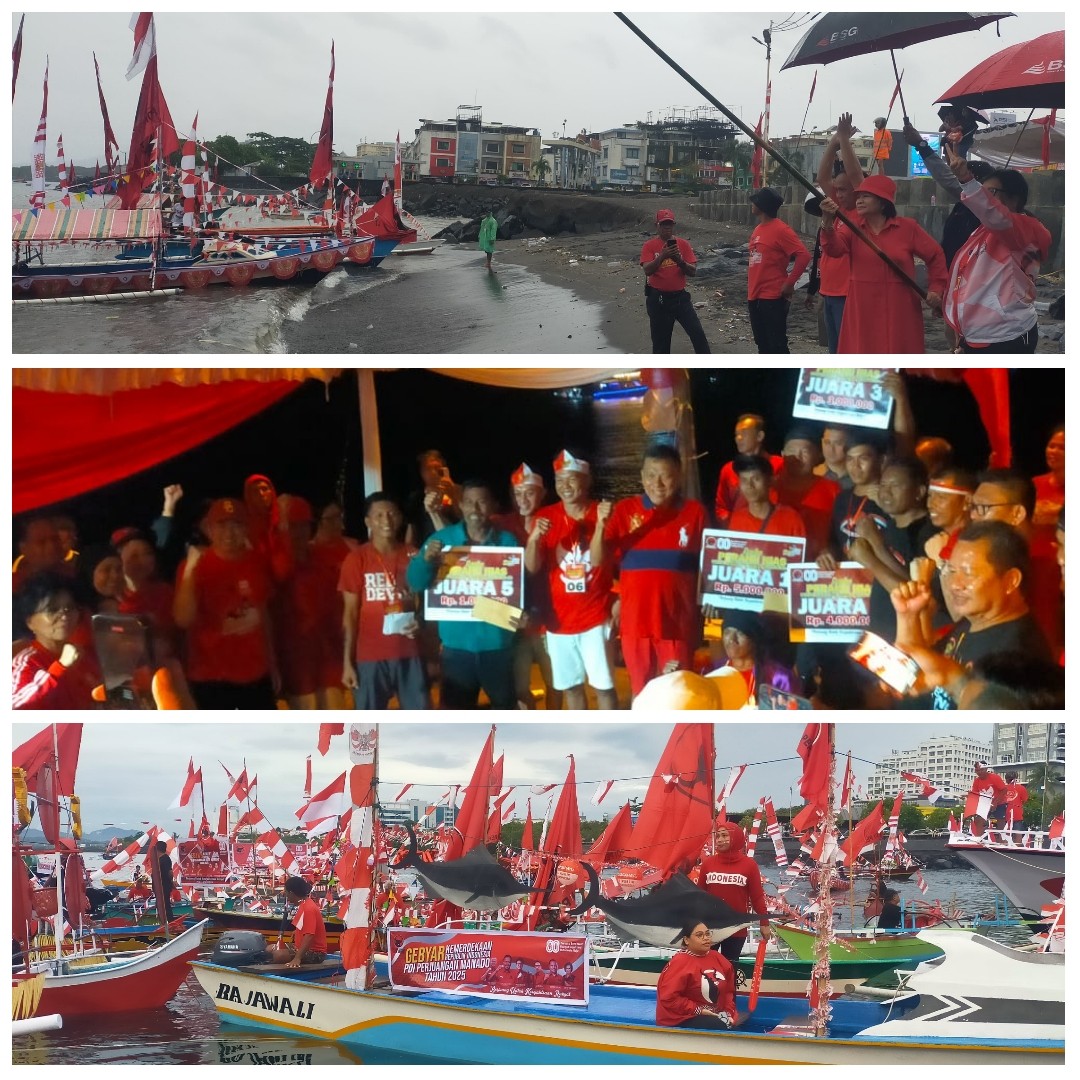 DPC PDIP Manado Tuntas Semarakan HUT RI ke-80, Perahu Hias Tutup Rangkaian Lomba
