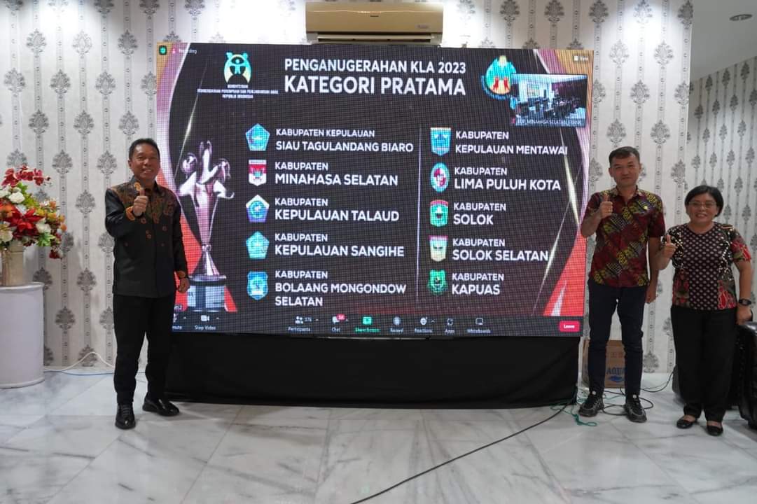 Pemkab Minsel Terima Penghargaan Kabupaten Layak Anak Tahun 2023 Kategori Pratama