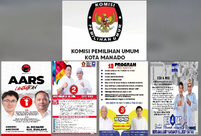KPU Keluarkan Visual dan Visi-Misi Empat Paslon Walikota-Wakil Walikota Manado