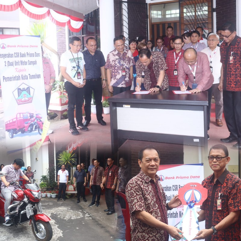 Bank Prisma Dana Serahkan Dua Unit Motor Sampah ke Pemkot Tomohon