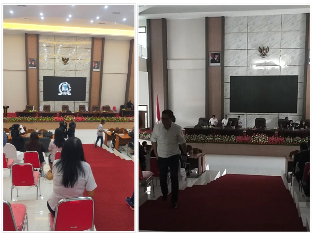 Sadiiis...Listrik Padam di Sambutan Utusan Gubernur Sulut di Paripurna DPRD Manado 