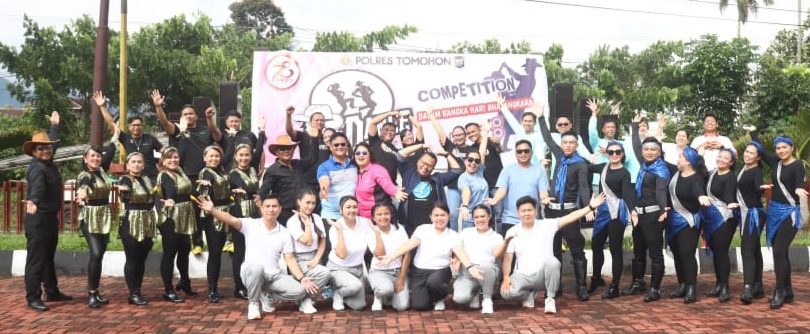 Semarak Bhayangkara ke 78, Polres Tomohon Gelar Lomba Line Dance Antar Satuan Kerja 
